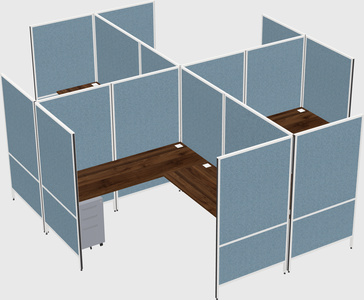 Modern modular quad l-shaped panel system