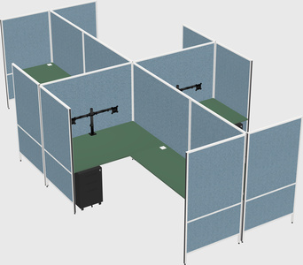 Modern modular quad l-shaped panel system