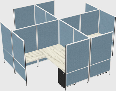 Modern modular quad l-shaped panel system