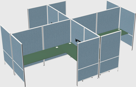 Modern modular quad l-shaped panel system