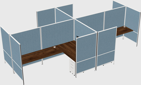 Modern modular quad l-shaped panel system