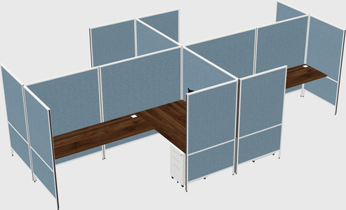 Modern modular quad l-shaped panel system