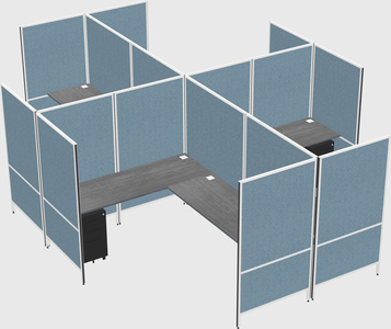 Modern modular quad l-shaped panel system