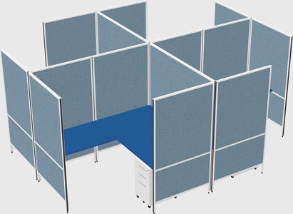 Modern modular quad l-shaped panel system