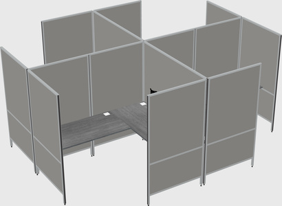 Modern modular quad l-shaped panel system