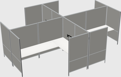 Modern modular quad l-shaped panel system