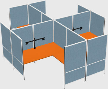 Modern modular quad l-shaped panel system