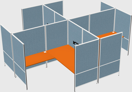 Modern modular quad l-shaped panel system