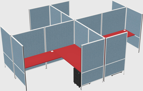 Modern modular quad l-shaped panel system