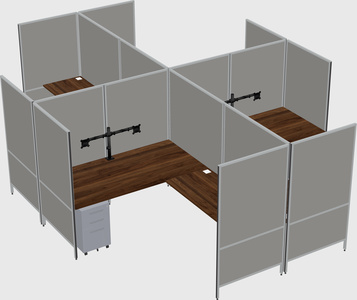 Modern modular quad l-shaped panel system