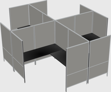 Modern modular quad l-shaped panel system