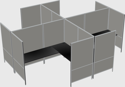 Modern modular quad l-shaped panel system