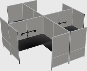 Modern modular quad l-shaped panel system