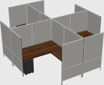 Modern modular quad l-shaped panel system