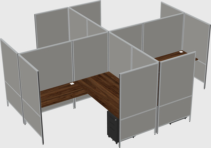Modern modular quad l-shaped panel system