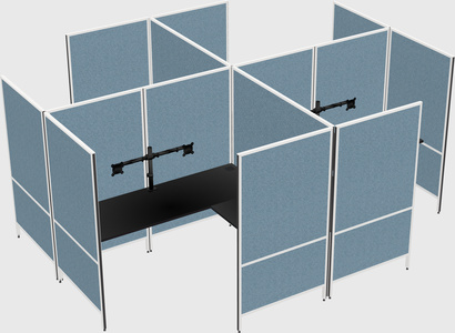 Modern modular quad l-shaped panel system