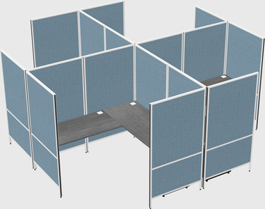 Modern modular quad l-shaped panel system