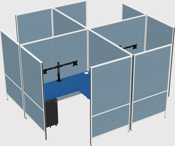 Modern modular quad l-shaped panel system