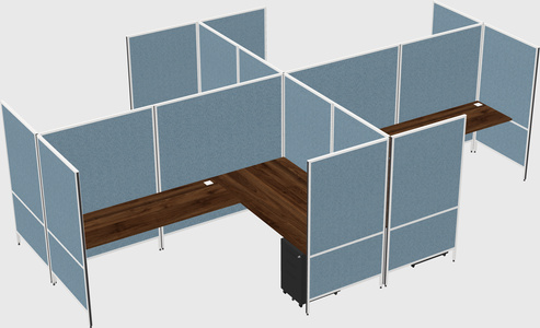 Modern modular quad l-shaped panel system