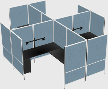 Modern modular quad l-shaped panel system