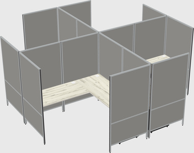 Modern modular quad l-shaped panel system