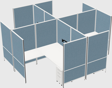 Modern modular quad l-shaped panel system