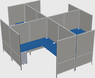 Modern modular quad l-shaped panel system