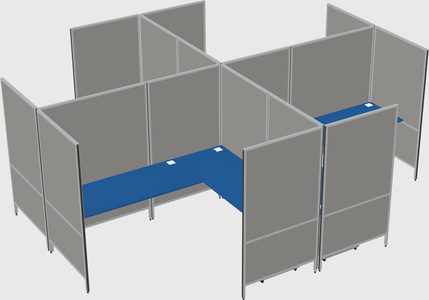 Modern modular quad l-shaped panel system