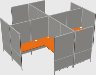 Modern modular quad l-shaped panel system