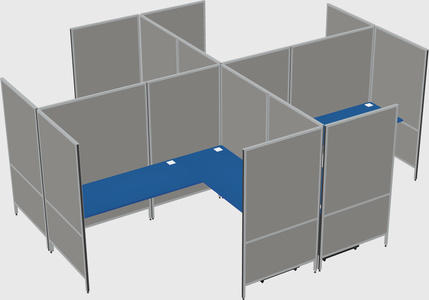 Modern modular quad l-shaped panel system