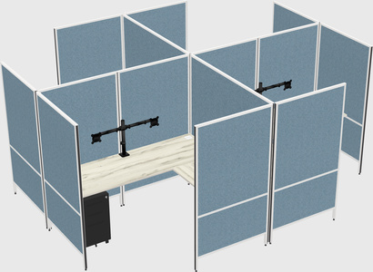 Modern modular quad l-shaped panel system