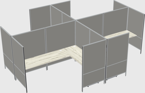 Modern modular quad l-shaped panel system