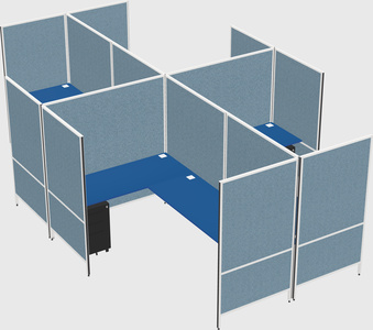 Modern modular quad l-shaped panel system