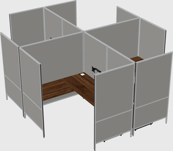 Modern modular quad l-shaped panel system
