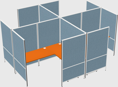 Modern modular quad l-shaped panel system