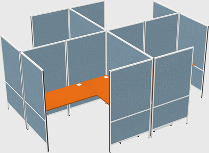 Modern modular quad l-shaped panel system