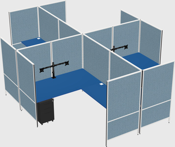 Modern modular quad l-shaped panel system