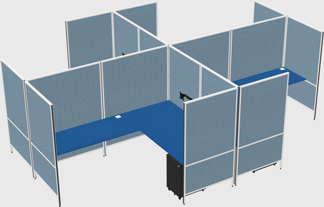 Modern modular quad l-shaped panel system
