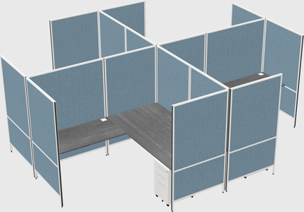 Modern modular quad l-shaped panel system