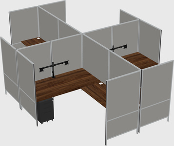 Modern modular quad l-shaped panel system