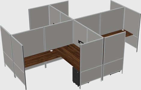 Modern modular quad l-shaped panel system