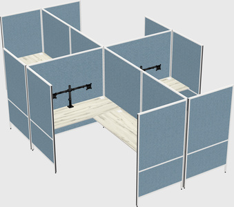 Modern modular quad l-shaped panel system