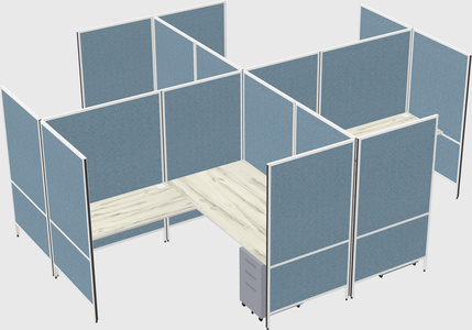 Modern modular quad l-shaped panel system