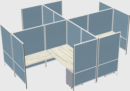 Modern modular quad l-shaped panel system
