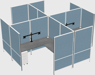 Modern modular quad l-shaped panel system