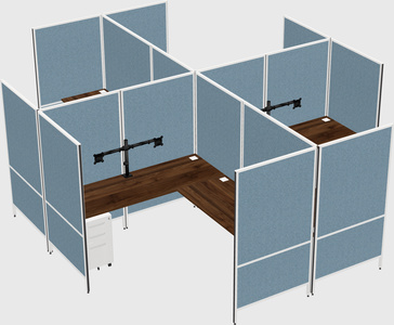 Modern modular quad l-shaped panel system