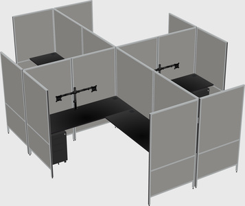 Modern modular quad l-shaped panel system