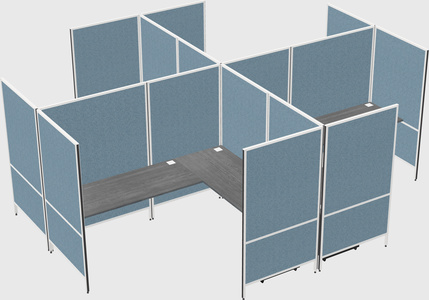 Modern modular quad l-shaped panel system