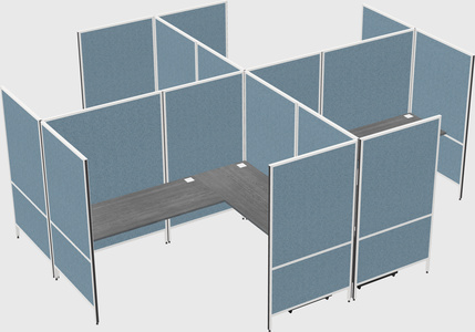 Modern modular quad l-shaped panel system