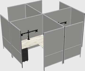 Modern modular quad l-shaped panel system
